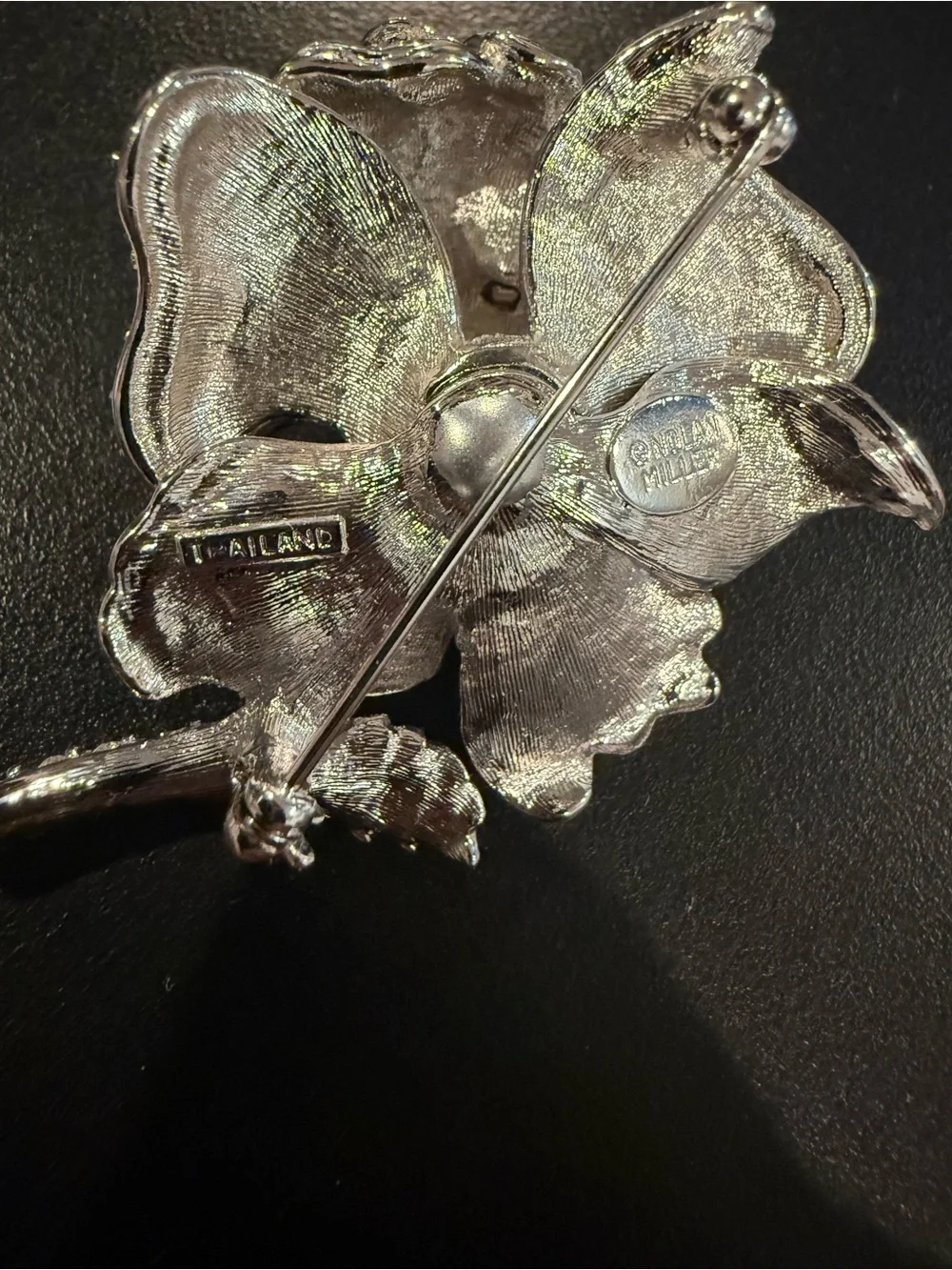 Vintage Authentic Nolan Miller Pavé Rhinestone Rose Brooch - Like New